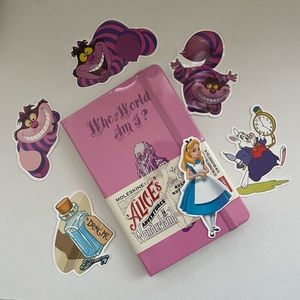 Pocket sized Alice in Wonderland notebook with stickers